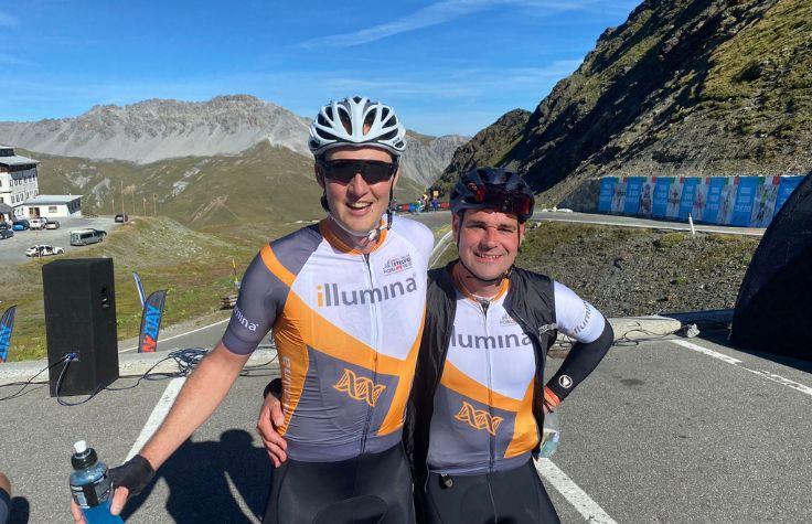 Illumina’s Ed Farnell and Chris Zwanenburg at the top of the pass.