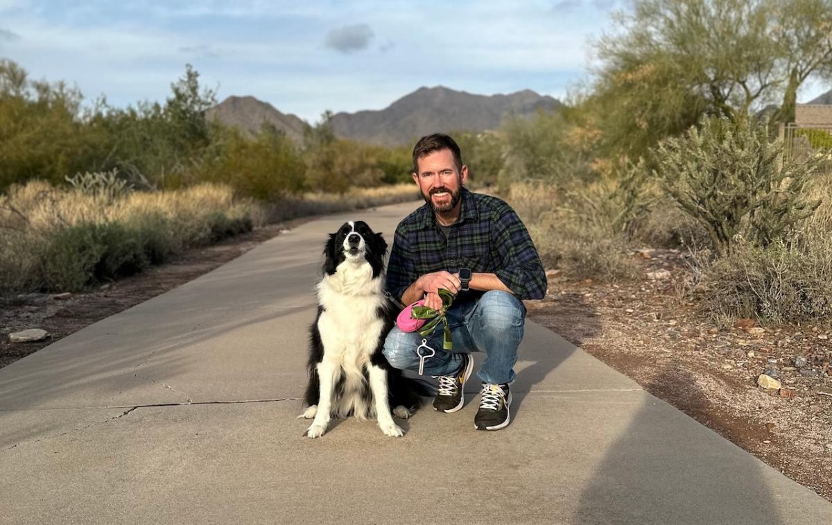 Colin, Product Marketing Manager, Video & Control, HARMAN Professional Solutions, shown with his dog.