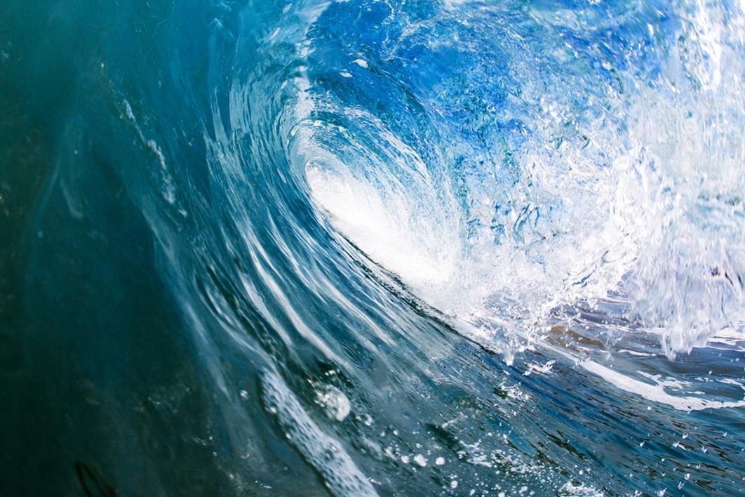 Inside of an ocean wave