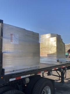 pallets of packaged supplies ready for shipping