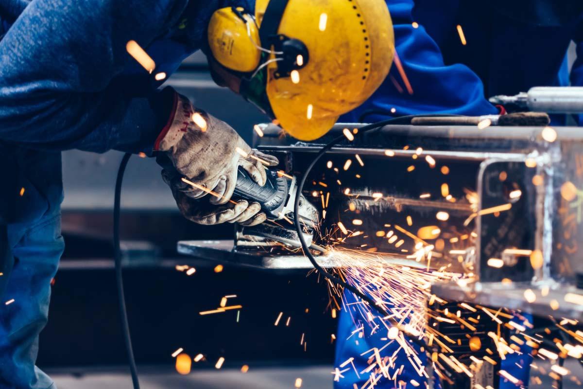 person working at a machine