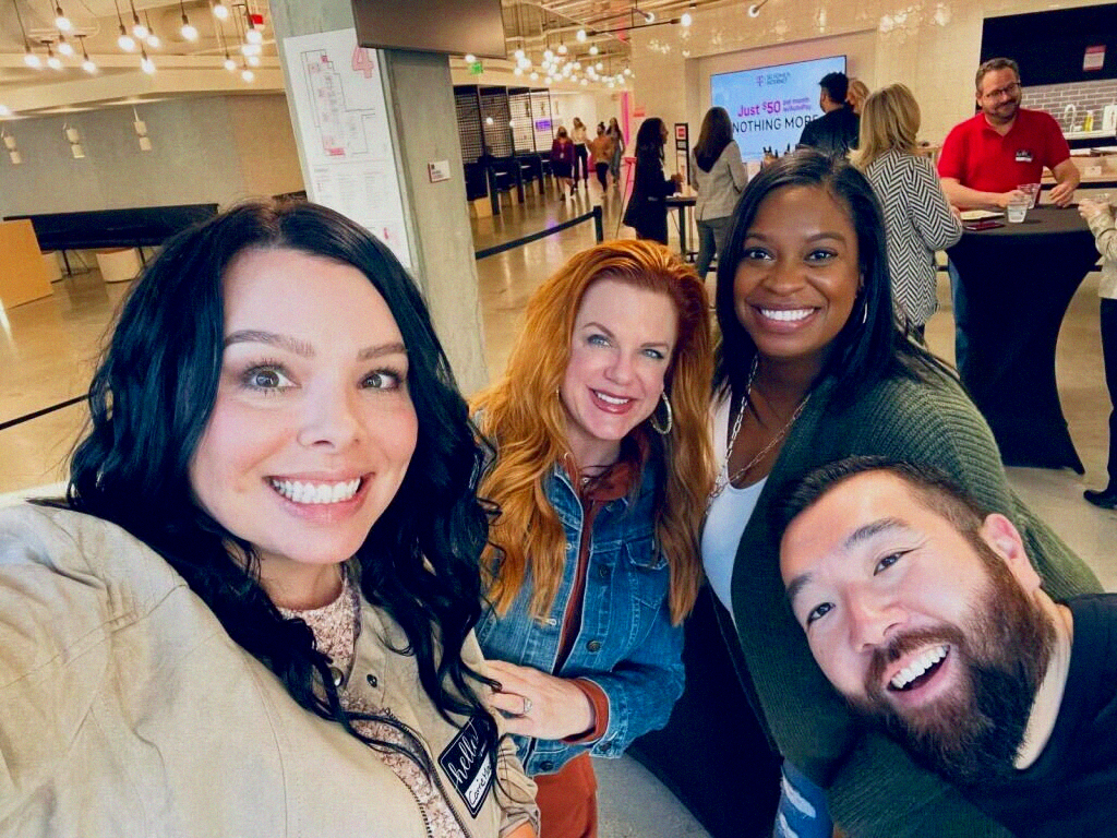 Scott Ibaraki (bottom right) and Elisabeth Rivers (second from left) from the Project 10Million team work with partners all over the country to help close the digital divide and the homework gap that affects millions of students.