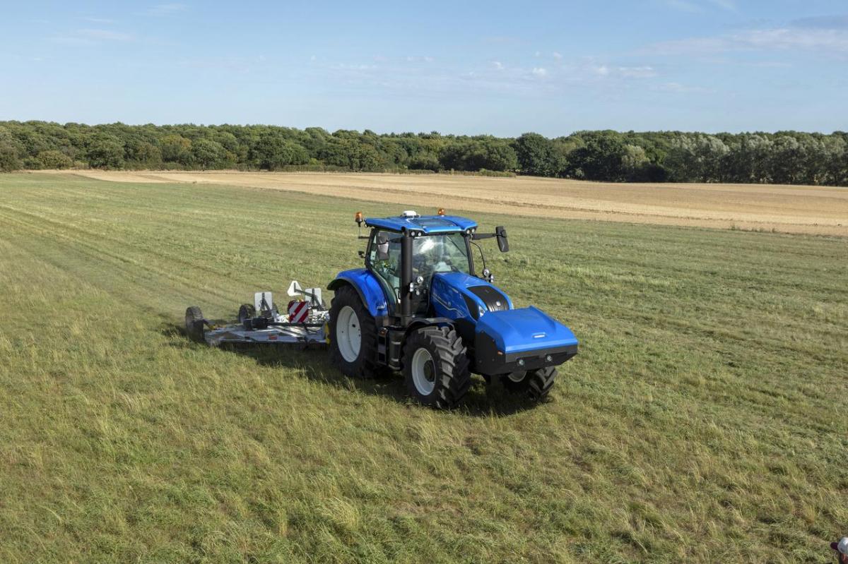 Methane-powered tractor on fields