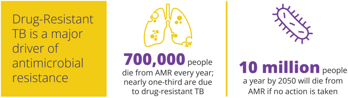Info graphic "Drug-Resistant TB is a major driver of antimicrobial resistance."
