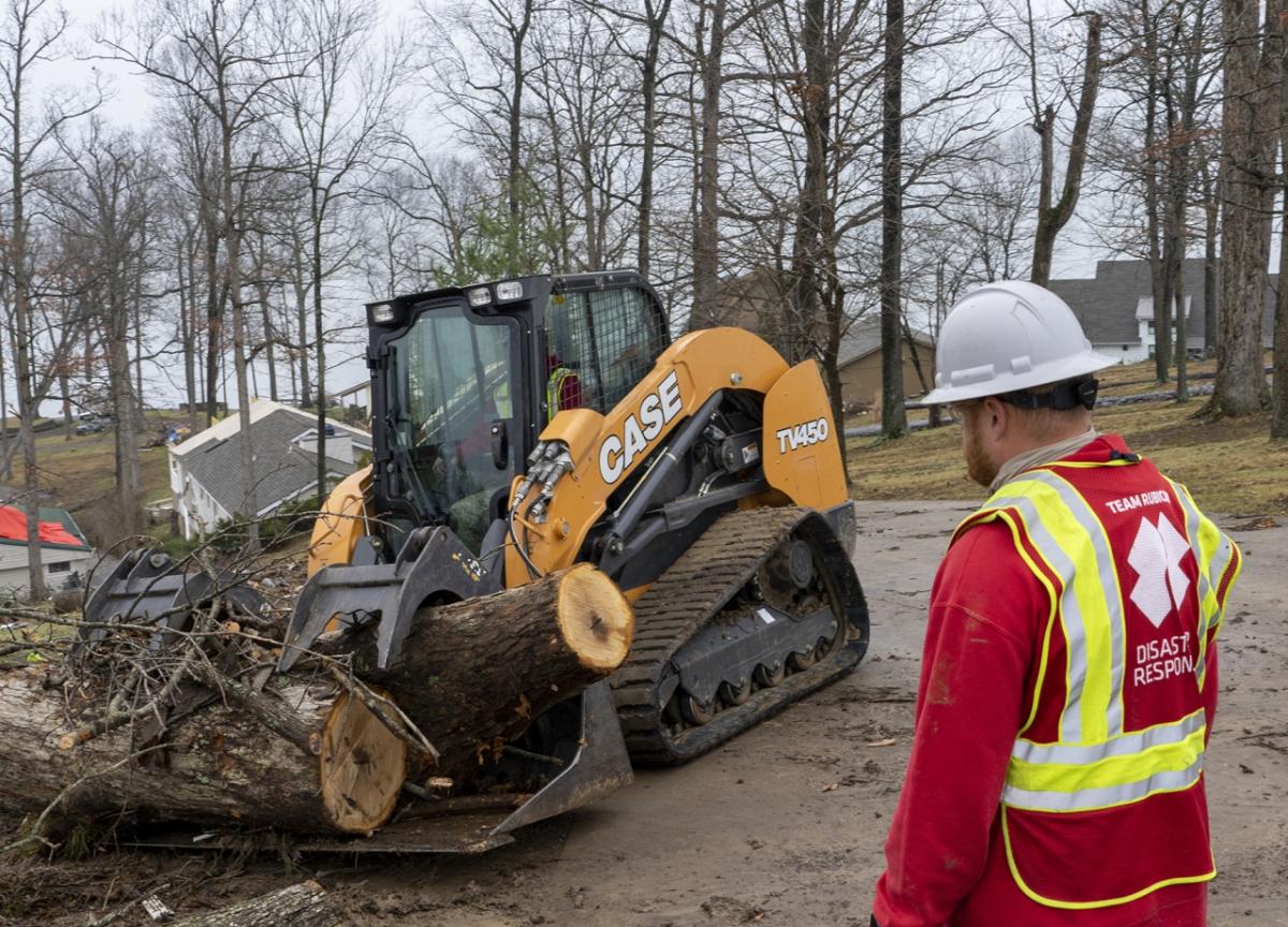 CASE Construction Equipment removing fallen trees