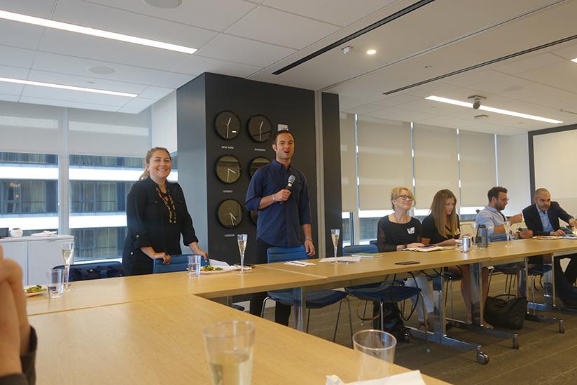 Adam Robinson, director of Viacom Corporate Social Responsibility, kicked off a Talent for Good partner event with a toast.