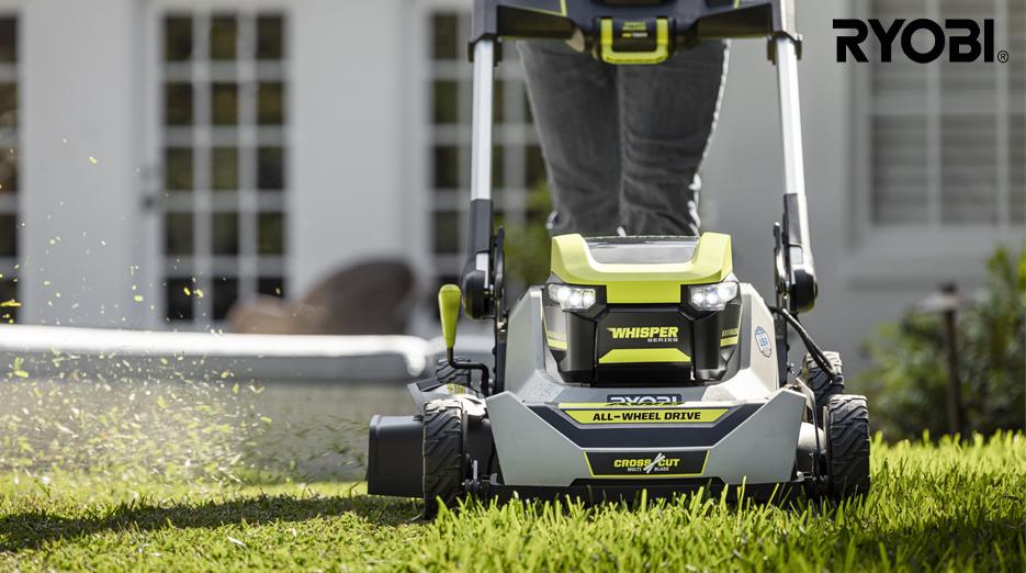 Ryobi chargeable mower.