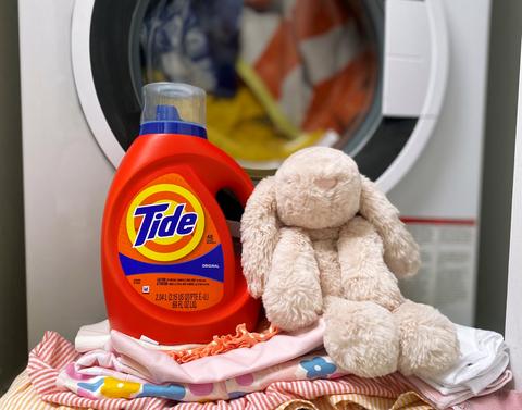 Tide with stuffed animal