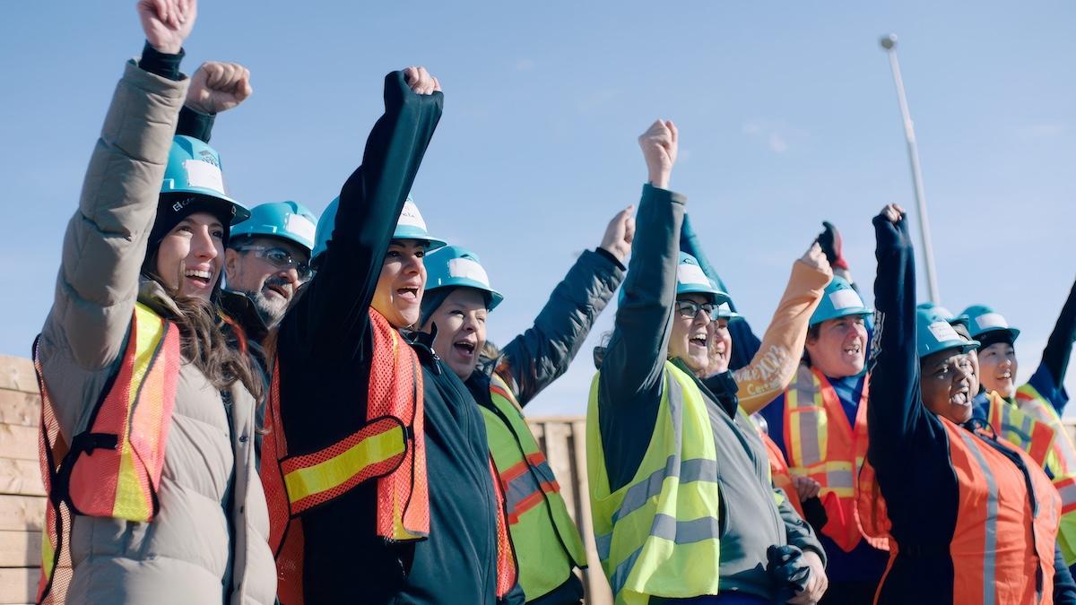 Saint-Gobain Canada workers cheering!