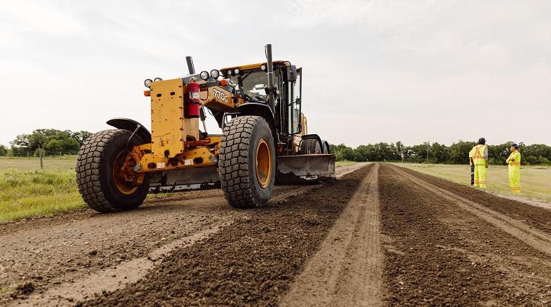 Heavy equipment in a field