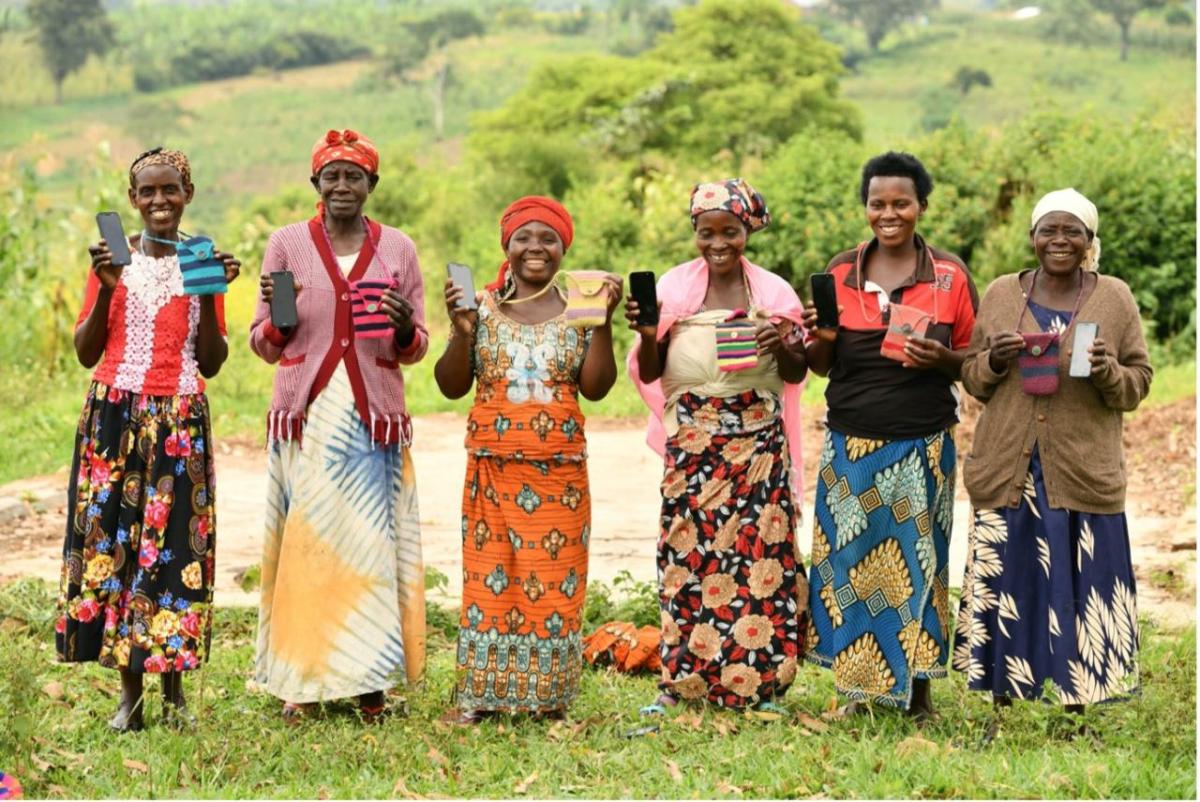 smiling women standing together