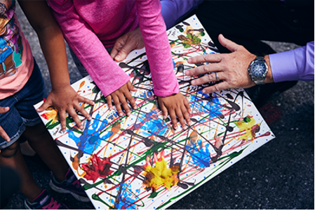 painting with children's hands 