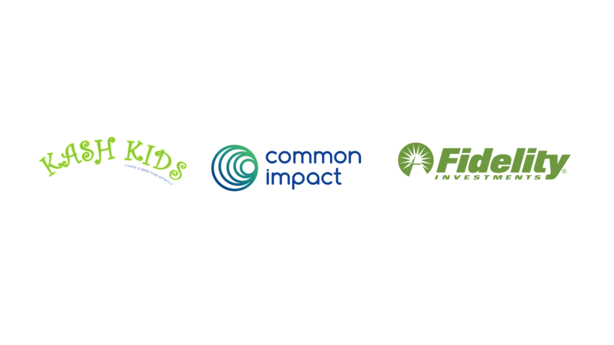 Logos: Kash Kids, Common Impact, Fidelity Investments