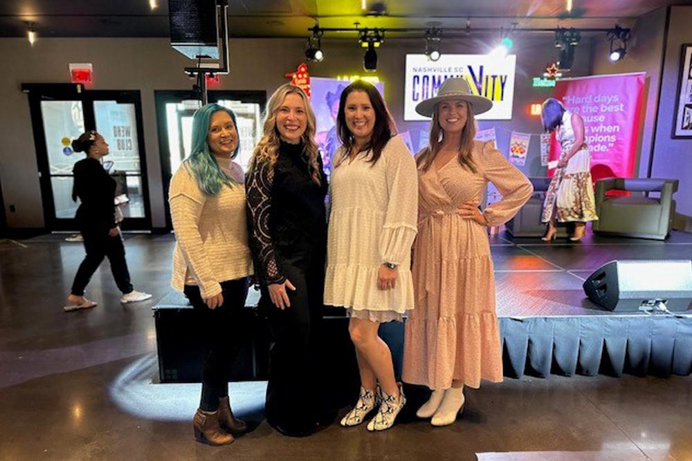 U.S. Bank Nashville employees Amy Hampton, Maci Reaves, Megan Miller and Sara Fischer at a Play Like a Girl event.