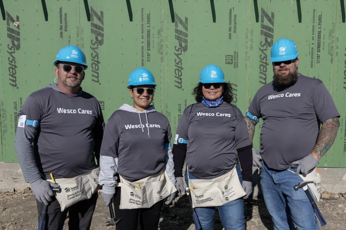 Wesco volunteers working at the Jimmy and Rosalynn Carter worksite.