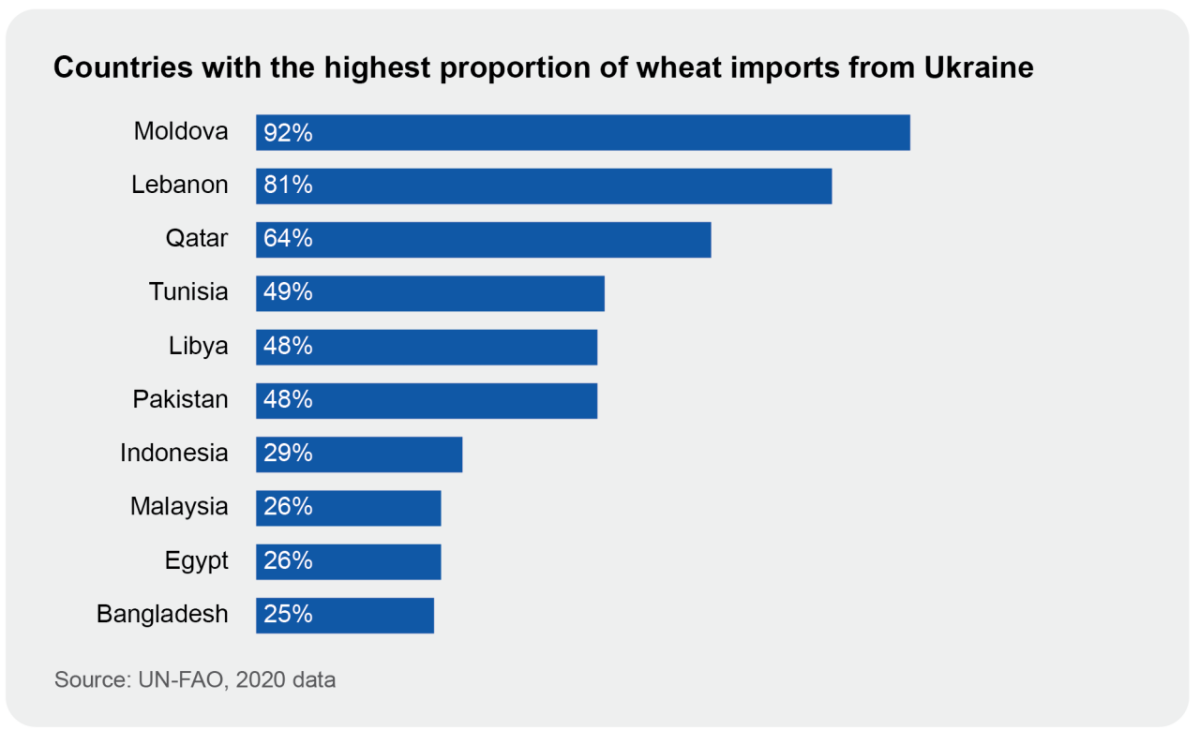 graph of Ukrainian wheat exports