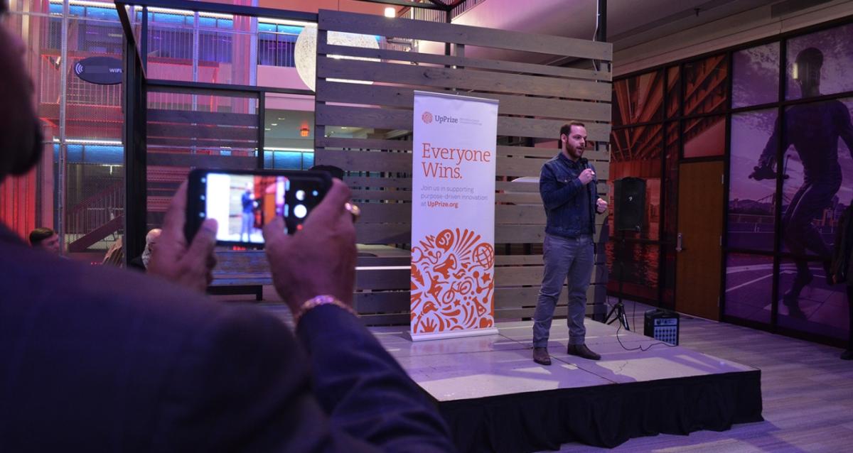 Tomer Borenstein, Co-Founder and Chief Technology Officer at BlastPoint, shares his company’s UpPrize-aided success story during the launch event for this year’s competition.
