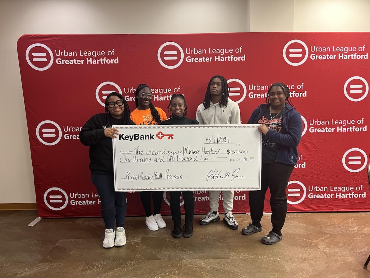 Members of the Urban League of Greater Hartford shown with a $150,000 grant check.