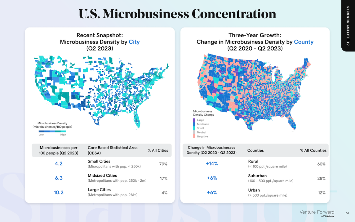 Charts showing U.S. Microbusiness concentration.