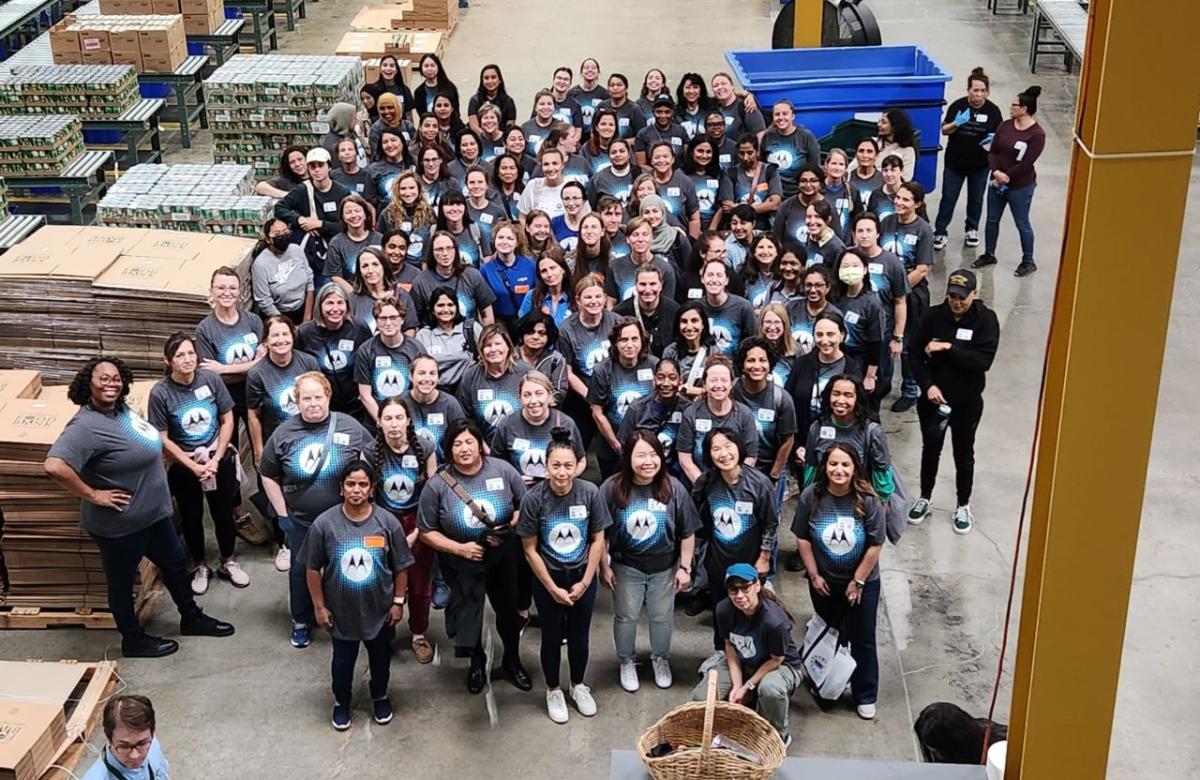 Group photo in a factory