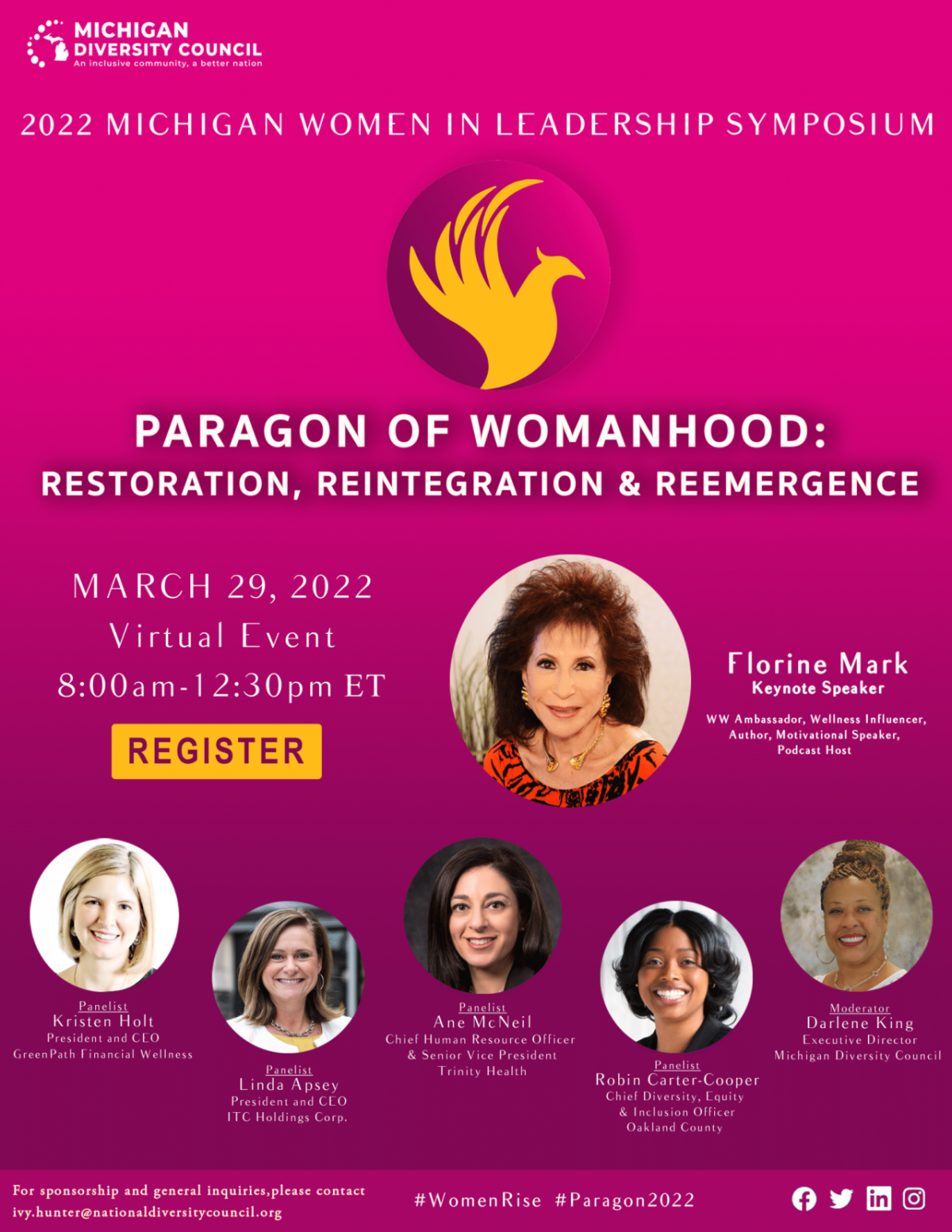 "Paragon of Womanhood: Resoration, Reinegration & Reemergence, March 29, 2022 Virtual Event 8am - 12:30pm ET"