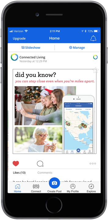 Connected Living’s mobile app enables family members of all ages, employees and residents to stay in touch, easily and privately, regardless of geographic distances and busy schedules. Integrated into Connected Living’s mobile app is Circles, a global concierge service by Sodexo that offers live assistance with many daily tasks and easy access to goods and services. The Connected Living mobile app is currently available for iOS and Android.