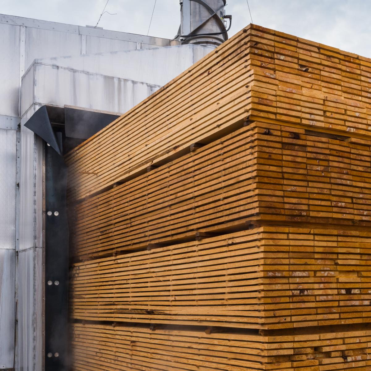 Large piles of wood
