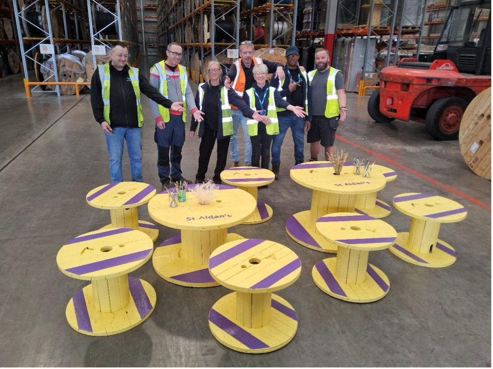 Picture left to right: David, Robert, Lindsay, Alan, Val, Joseph and Darrick from Wesco Anixter Lichfield. 