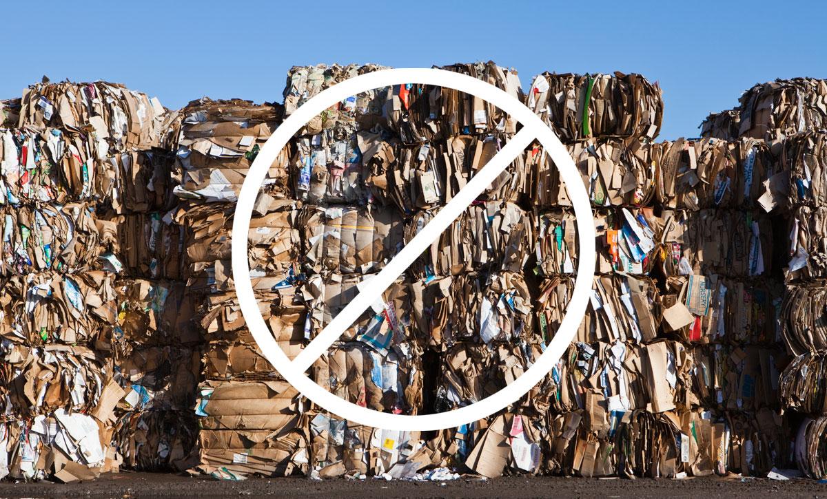 pile of recycling materials