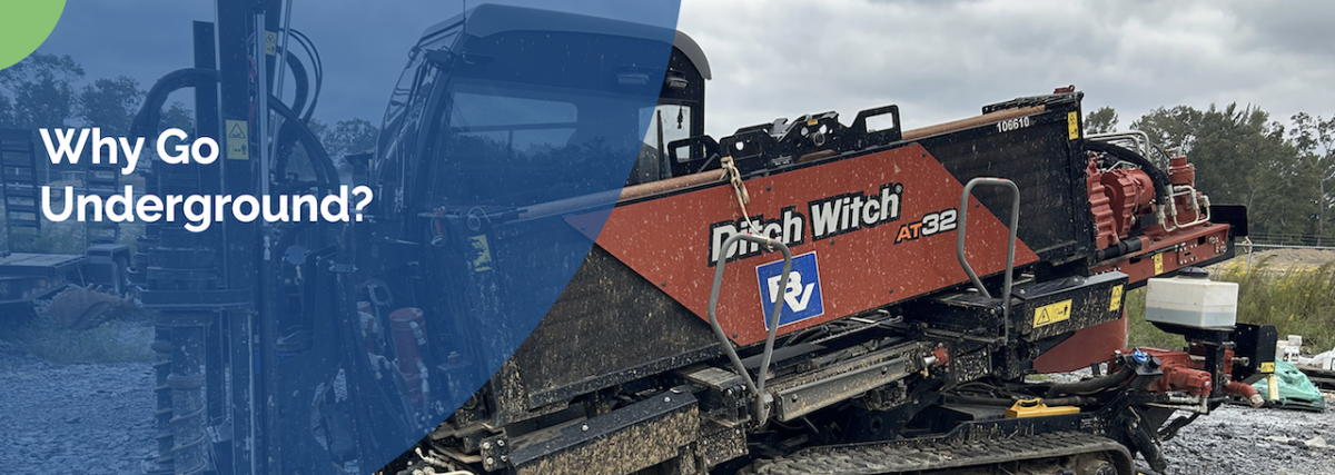 why go underground? Bulldozer and digger shown with the Black & Veatch logo.