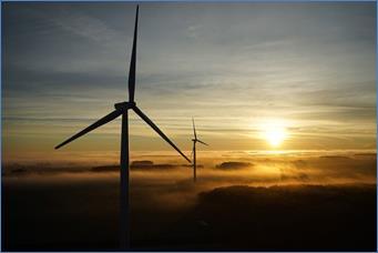Wind turbines above the clouds at Cross Winds® Energy Park. Consumers Energy's 19 newest turbines are now producing clean, renewable energy in Tuscola County.