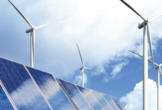 solar panels and wind mills
