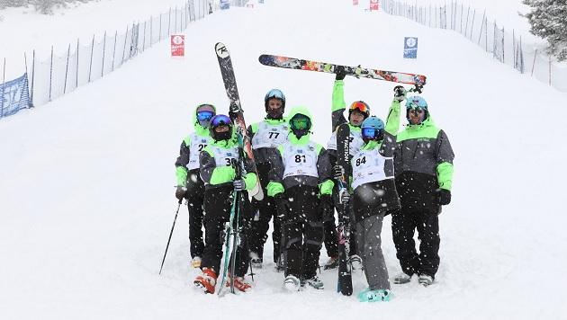 A group photo of skiers from the winter games 