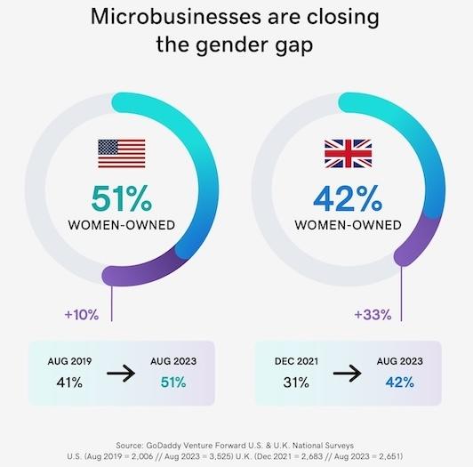 Chart showing Microbusinesses closing the gender gap.