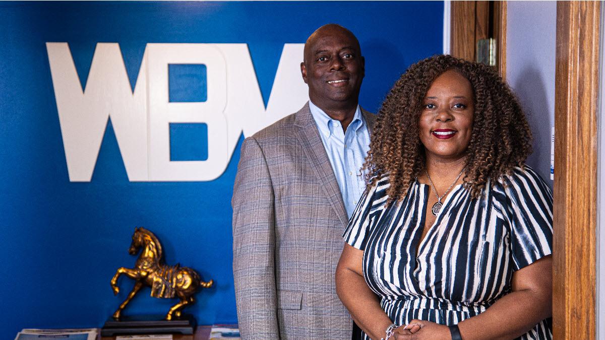 Terry and Tiffany Woodley, owners of Woodley Building Maintenance and children of founder Jimmy Woodley, at their office location.