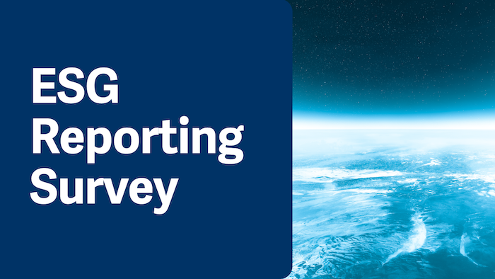 Workiva: ESG Reporting Survey. Photo of the earth from space.