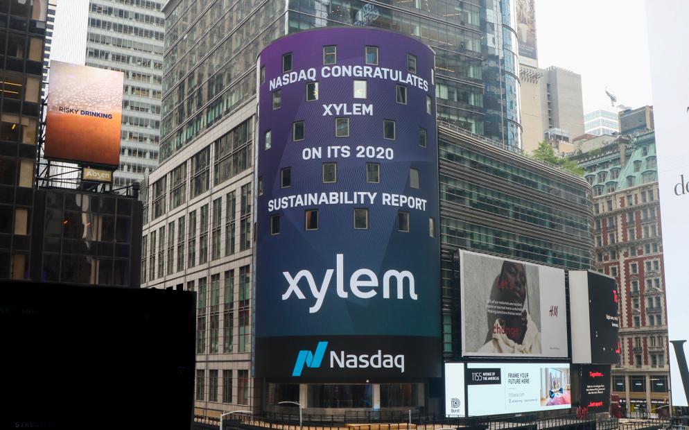 Xylem on the Nasdaq billboard