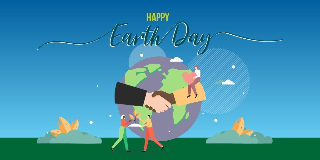 Graphic that says, "Happy Earth Day"