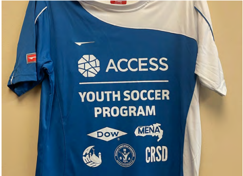 A soccer Jersey with "Access youth soccer program"