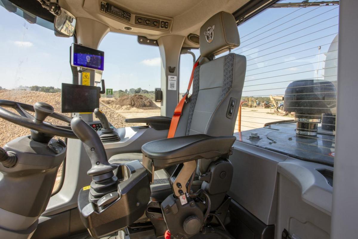 inside of construction vehicle