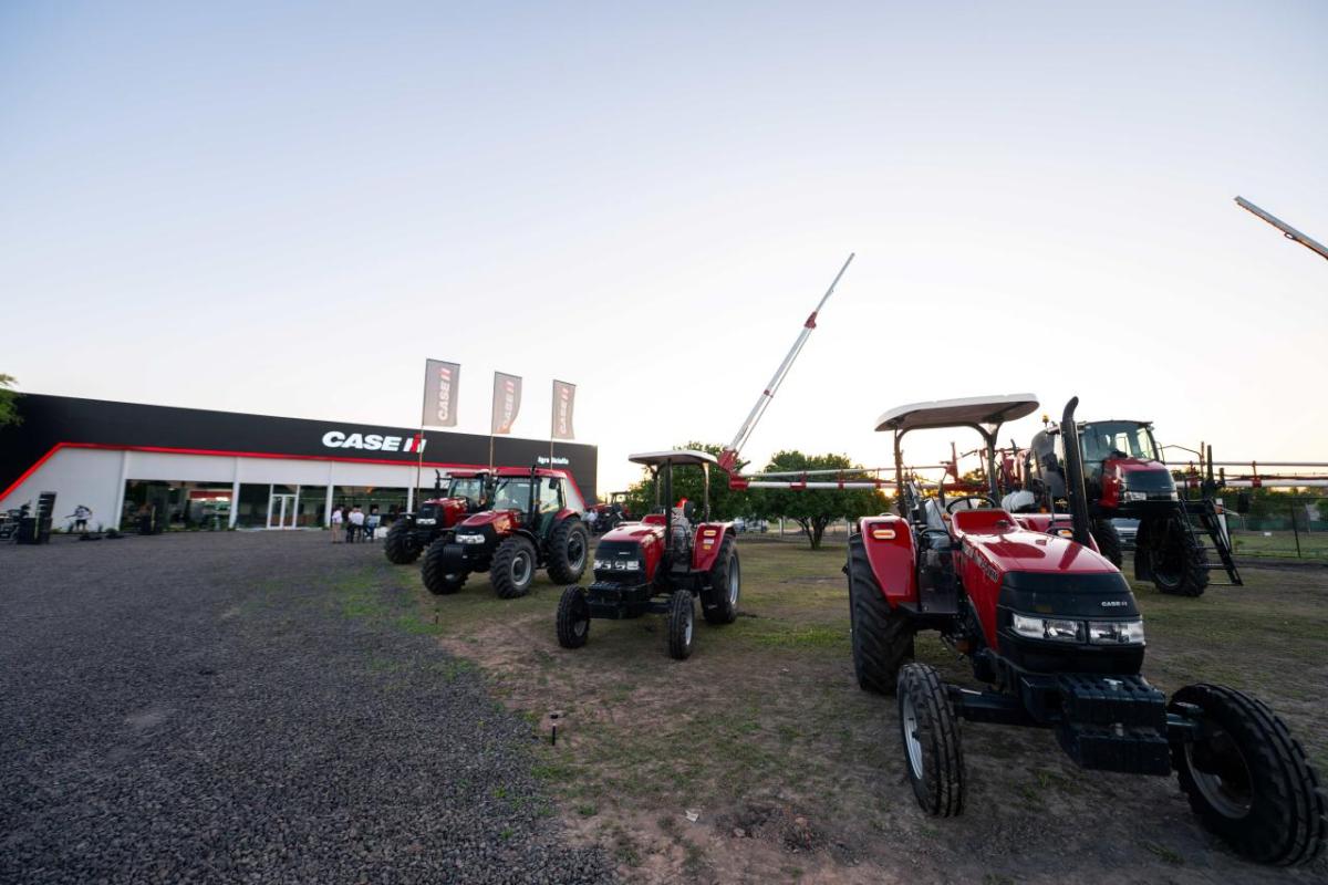 Tractors outside a Case IH dealership
