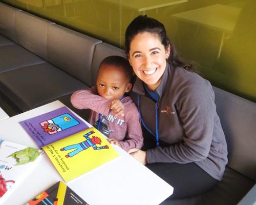 Alex during a weekly reading session with her reading buddy, A’Marri.