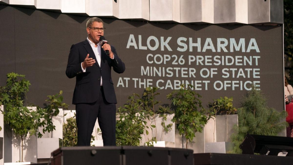 COP26 President Alok Sharma urges world leaders to tackle climate change at Global Citizen Live in New York City on Sept. 25, 2021. | Ryan Muir for Global Citizen