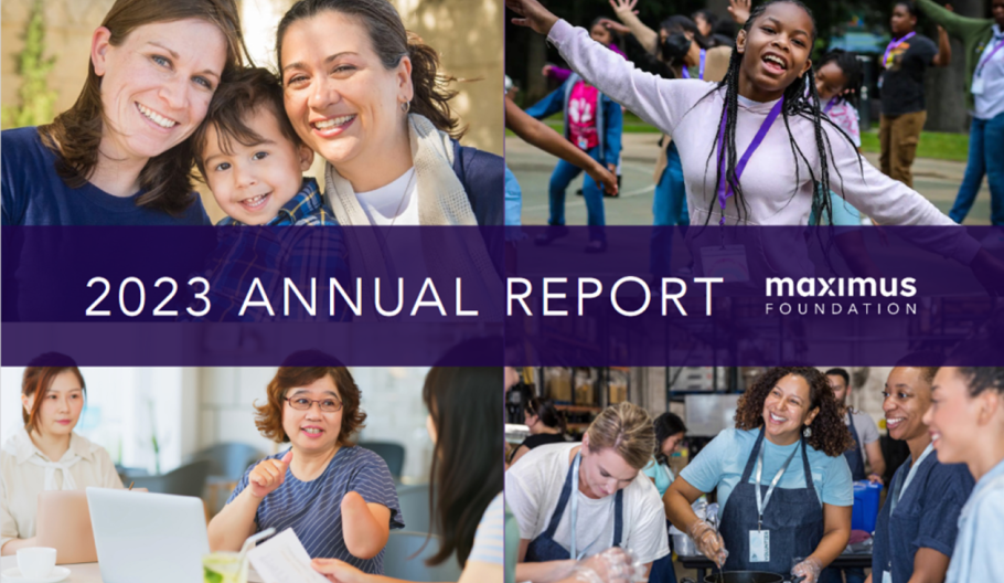 "2023 Annual Report" collage of different people and families.