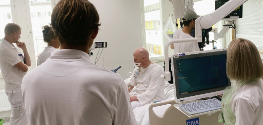 Doctors wearing white lab coats in hospital