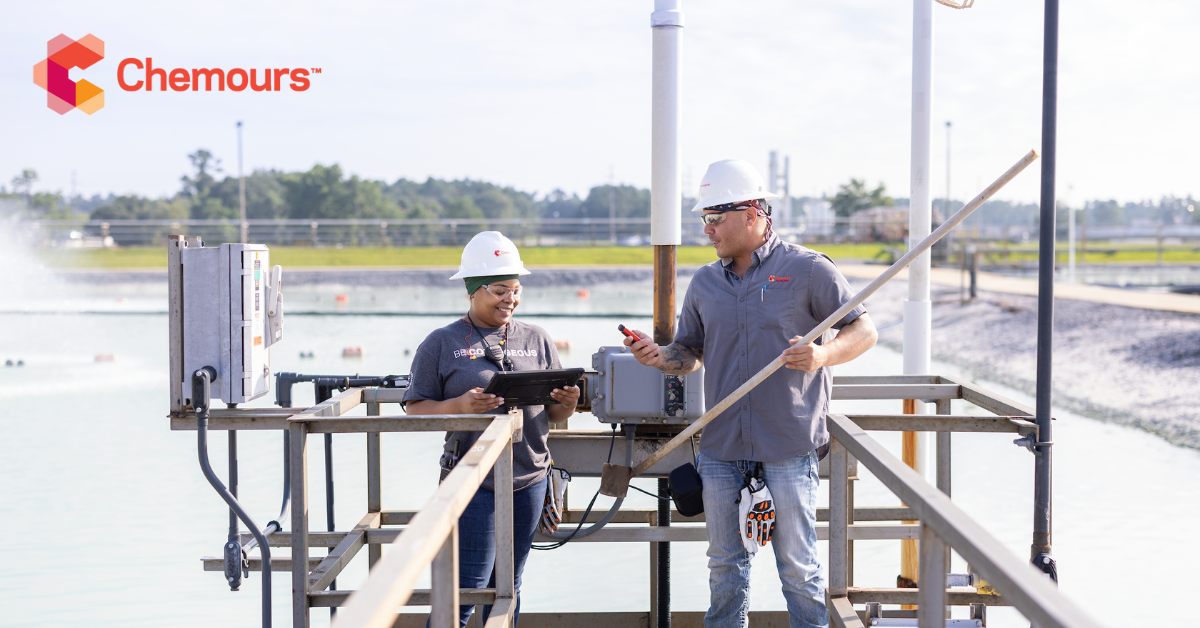 Two workers in hard hats