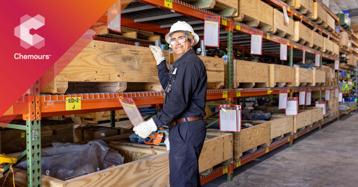 report cover of person in a warehouse