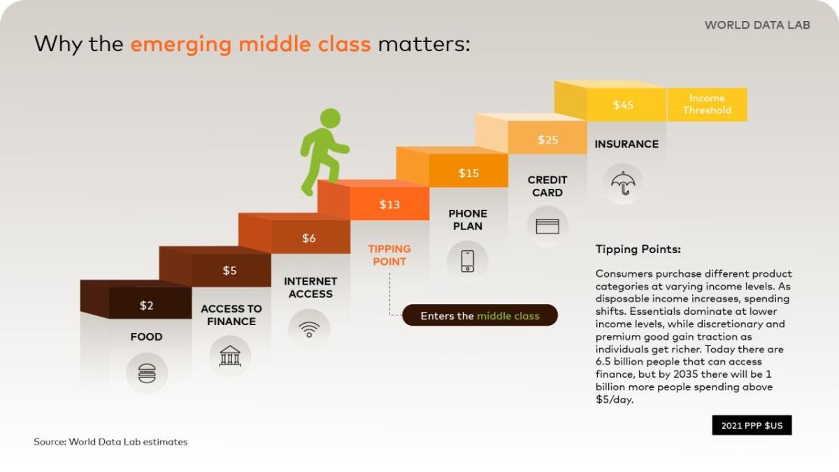 "Why the emerging middle class matters:" chart