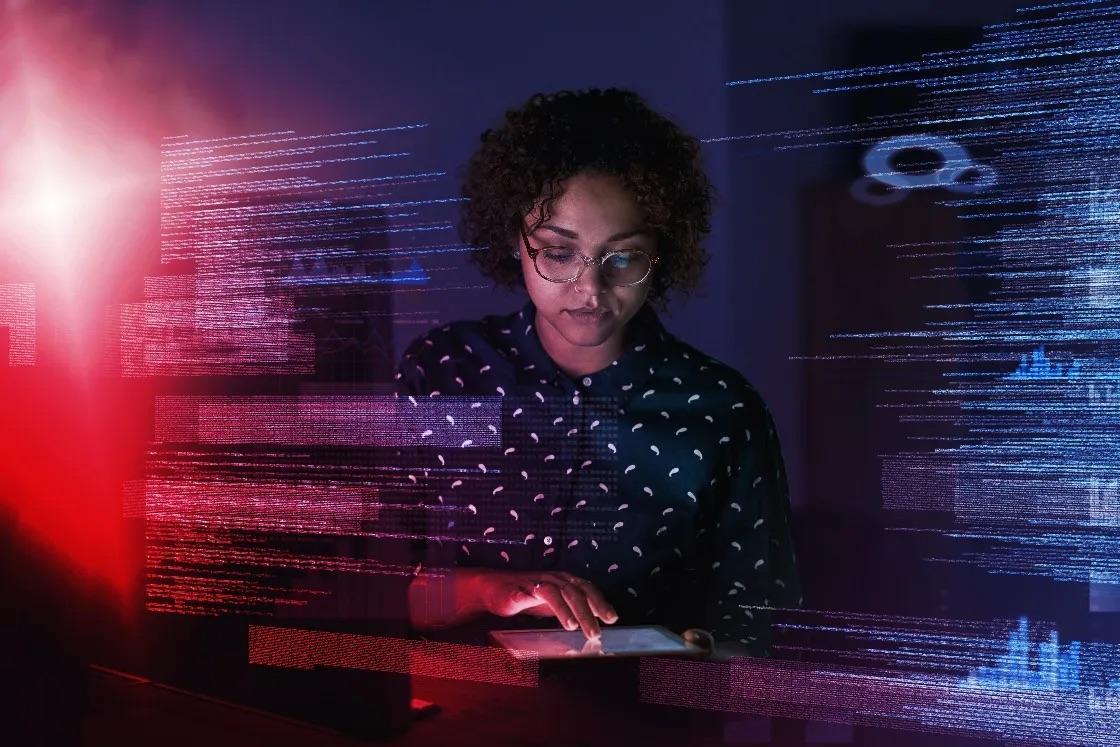 person working on computer