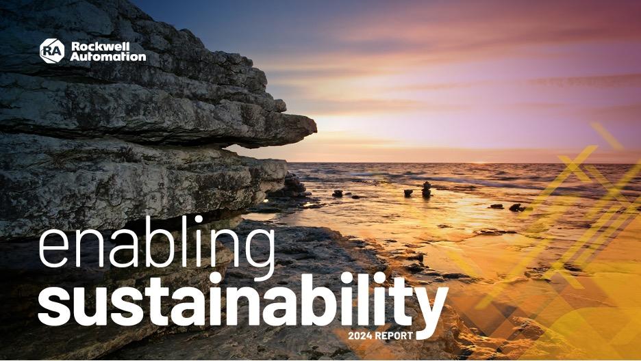 Rockwell Automation releases 2024 Sustainability Report. Beach at sunset. "enabling sustainability"